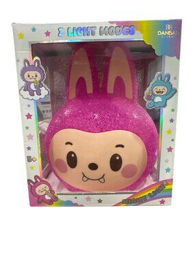 Danbar Global Labubu Night Light For Kids With 3 Light Modes - Pink Glitter Desi